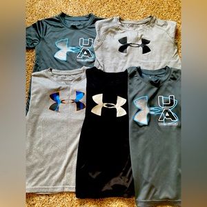 Lot of 5 youth size 7 Under Armour shirts